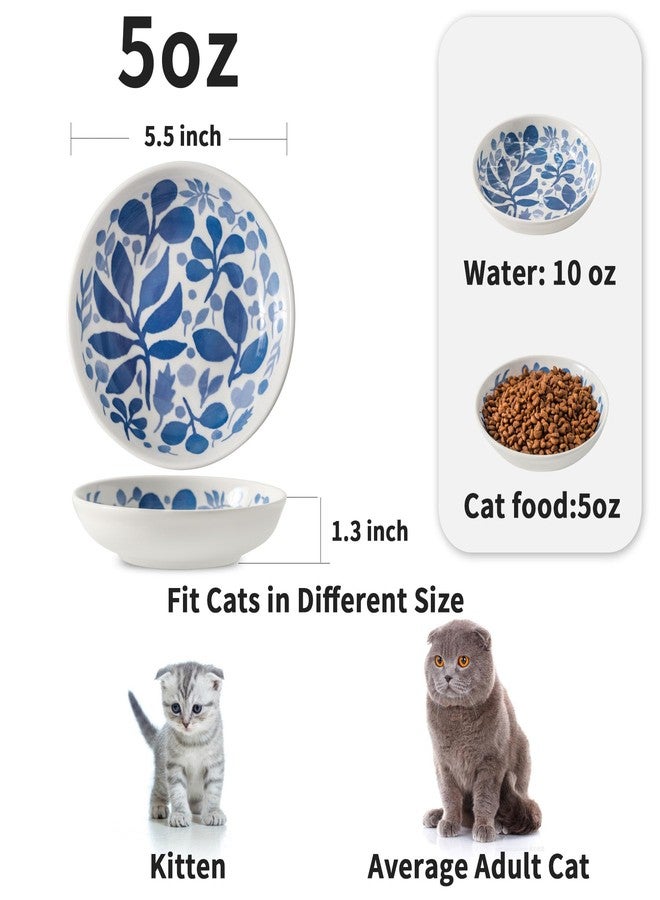 Howise 3 Ceramic Cat Bowls,5.5 inch Wide Shallow Cat Food Bowl for Relief Whisker Fatigue - Image 2